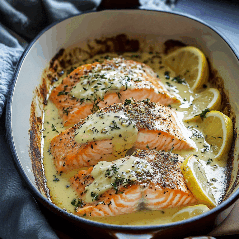 Baked Salmon with Lemon Butter Cream Sauce