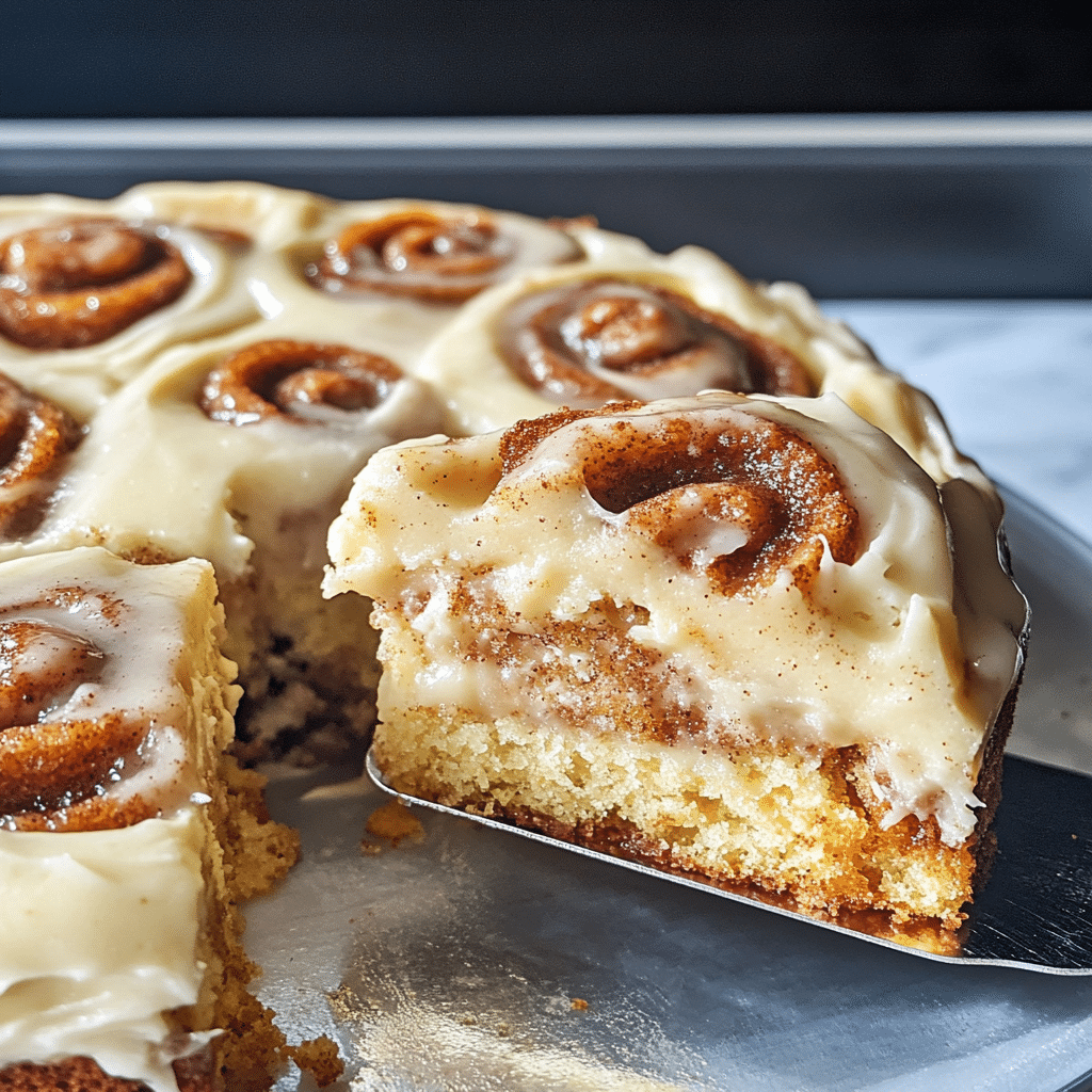 Cinnamon Roll Poke Cake