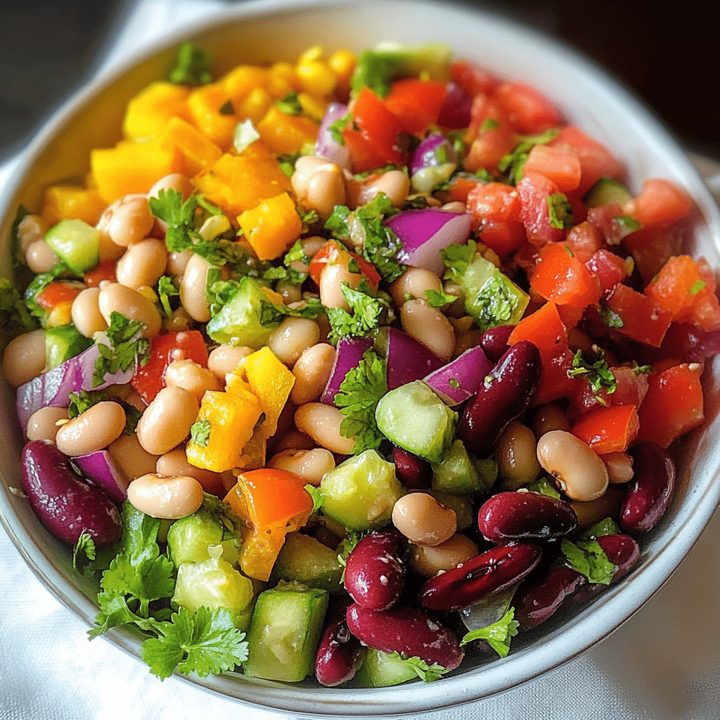 Colourful Rainbow Bean Salad Recipe