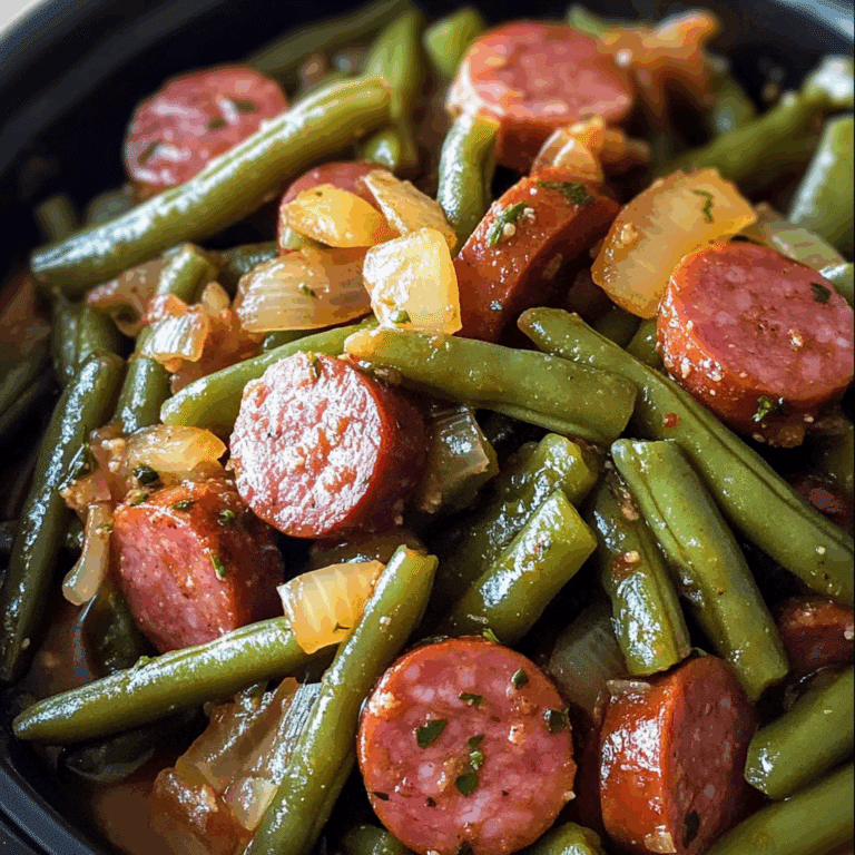 Crockpot Kielbasa and Green Beans