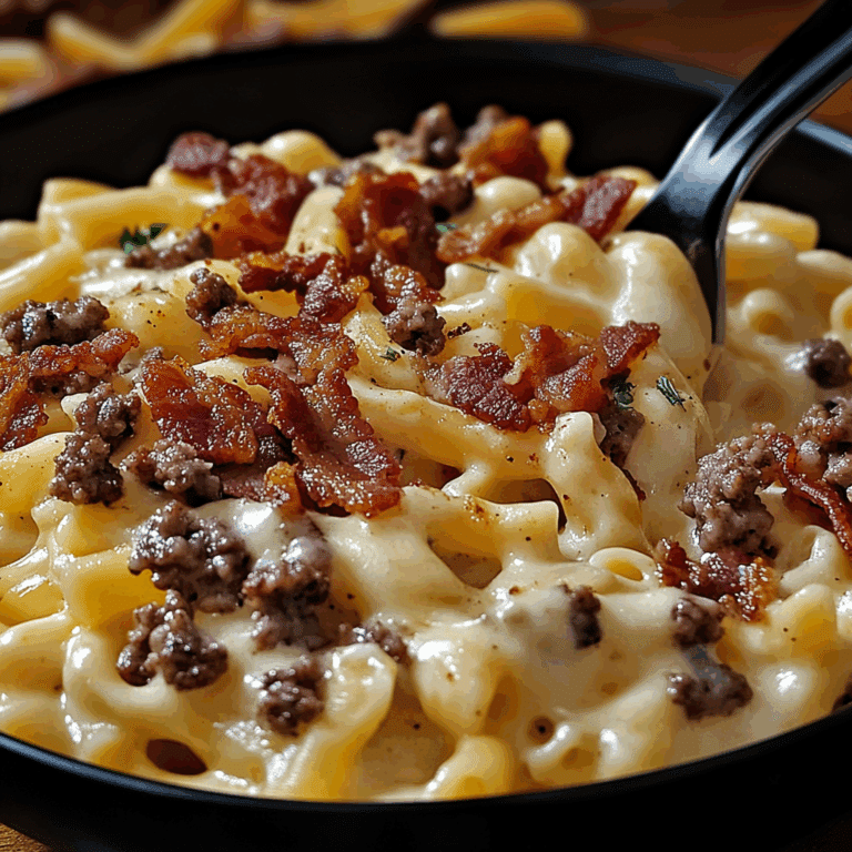 Loaded Bacon Cheeseburger Alfredo Pasta
