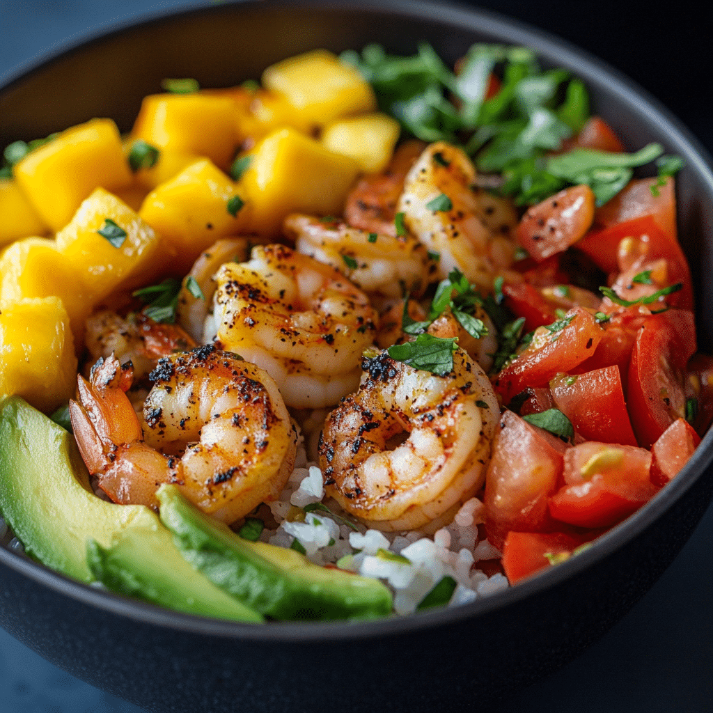 Shrimp Avocado Mango Bowls