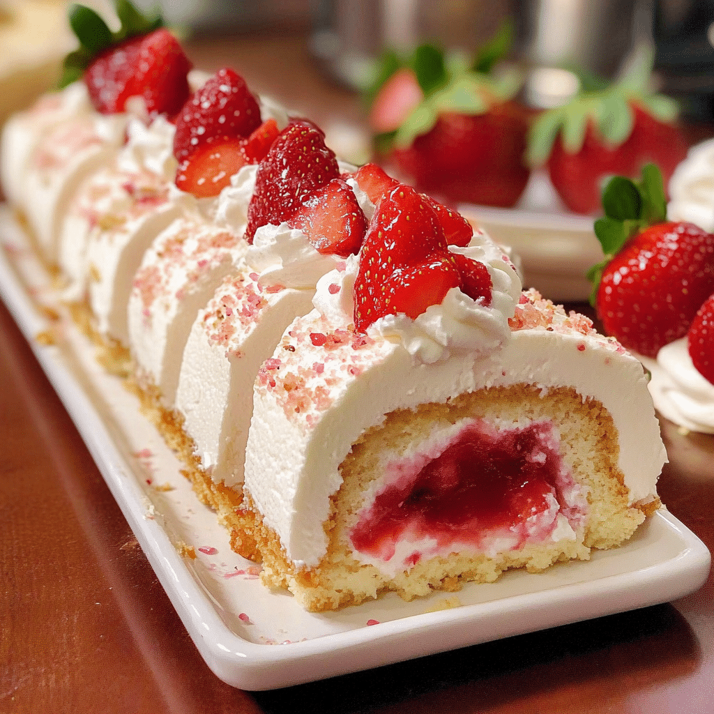 Sweet Strawberry Shortcake Cheesecake Rolls