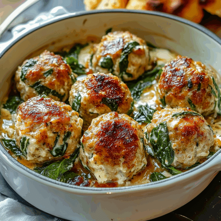 Baked Chicken Ricotta Meatballs with Spinach