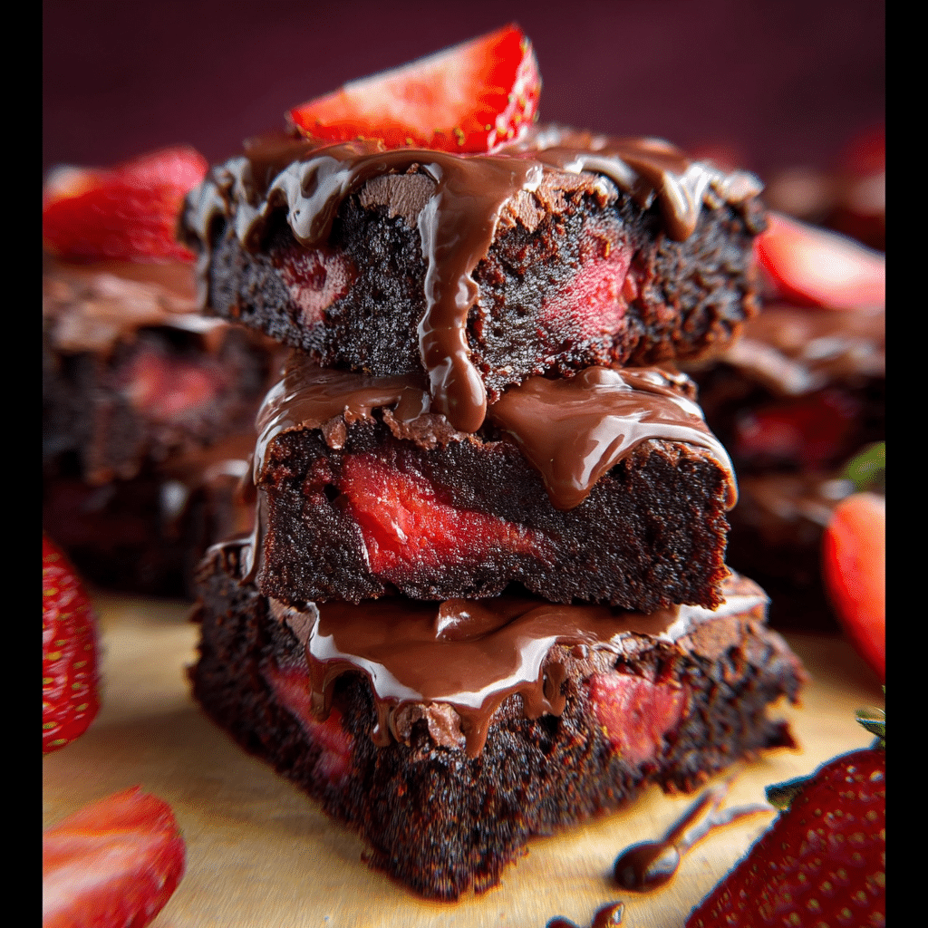 Chocolate Covered Strawberry Brownies