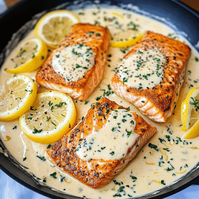 Creamy Pan Seared Salmon with Lemon Garlic Cream Sauce