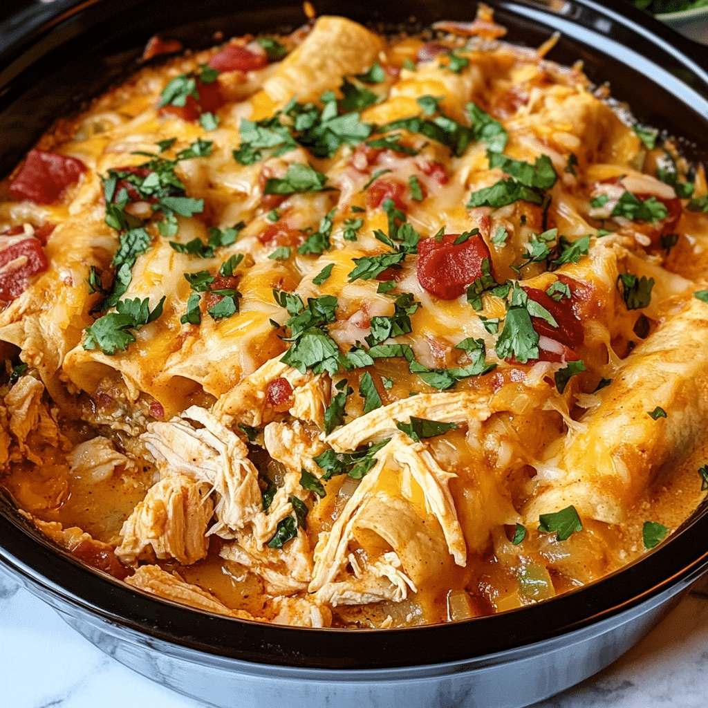 Crock Pot Chicken Enchilada Casserole