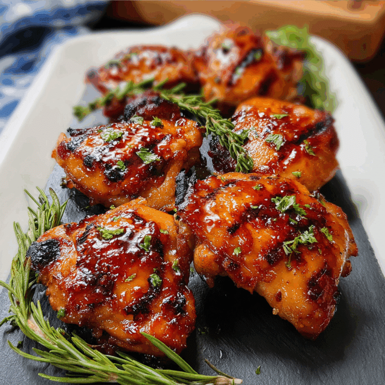Grilled BBQ Boneless Chicken Thighs