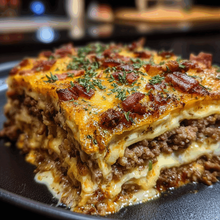 Parmesan Garlic Bacon Cheeseburger Lasagna