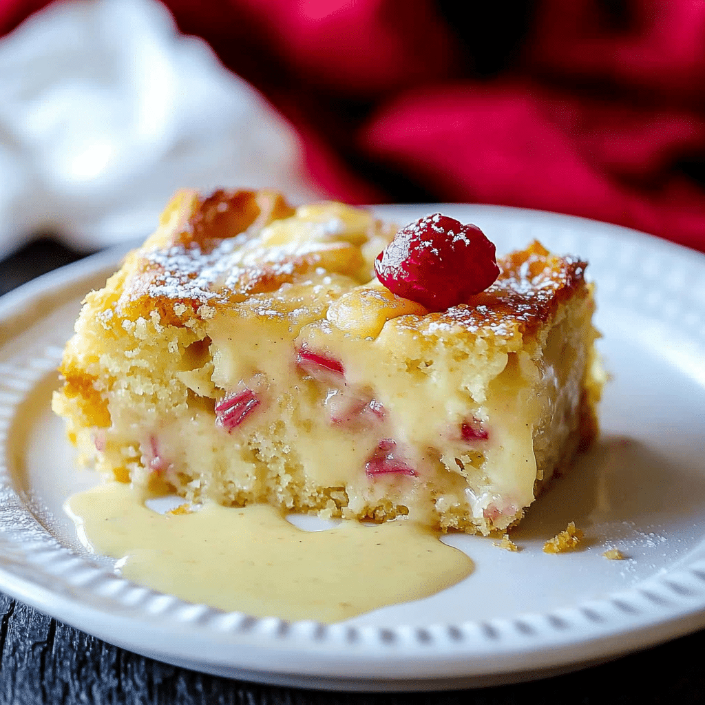 Rhubarb Cake with Butter Sauce