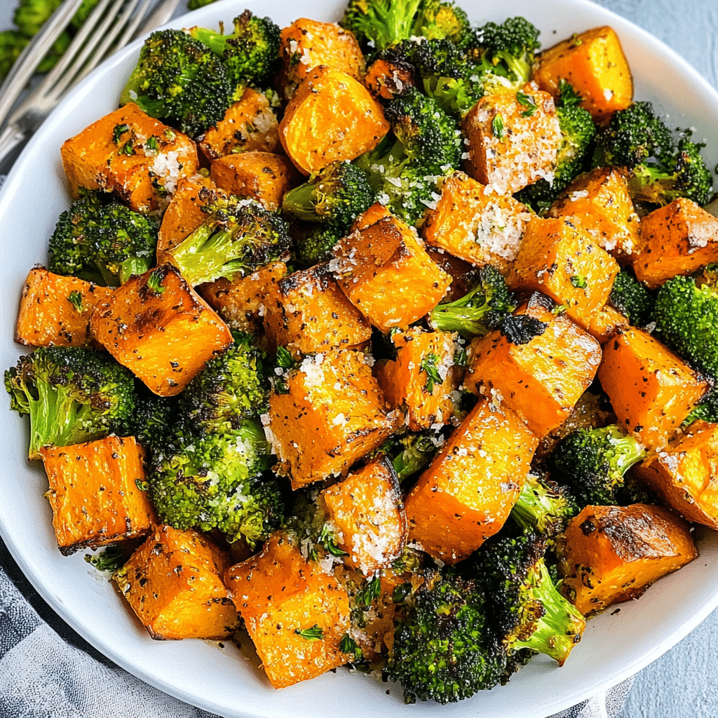 Roasted Broccoli and Sweet Potatoes