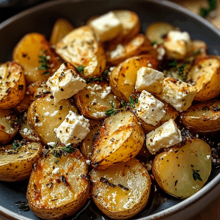 Roasted Potatoes with Baked Feta and Garlic
