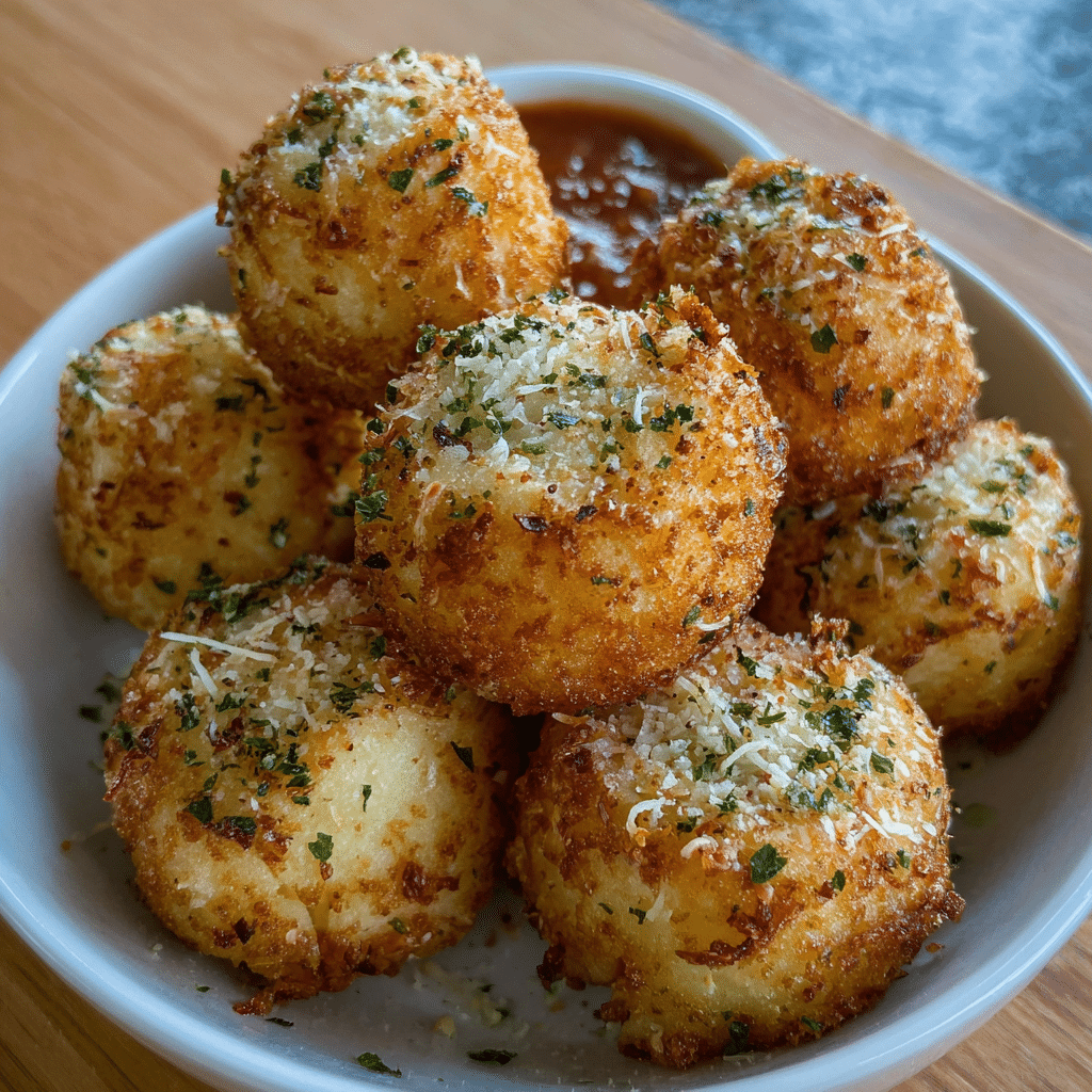 Cheesy Garlic Parmesan Mashed Potato Bites