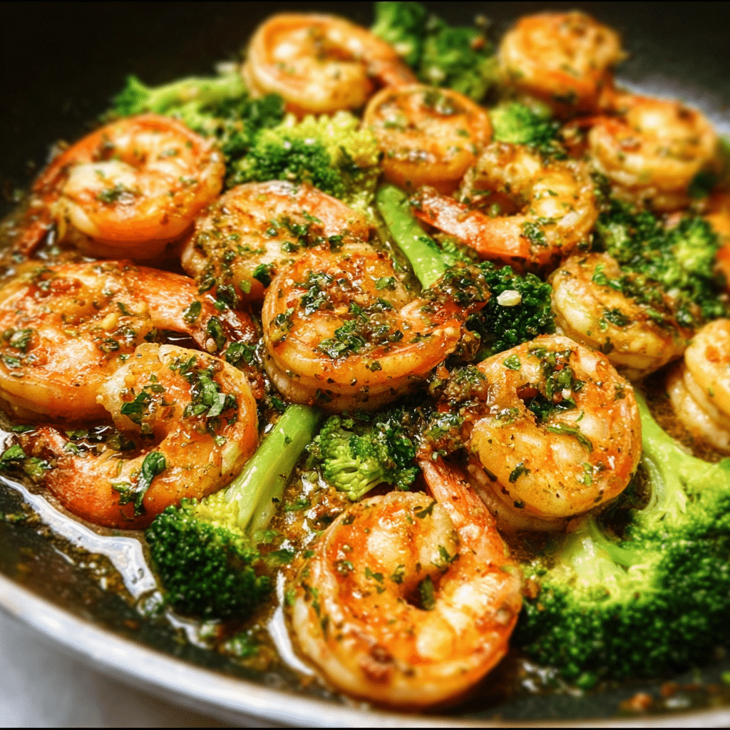 Garlic Butter Shrimp and Broccoli Skillet