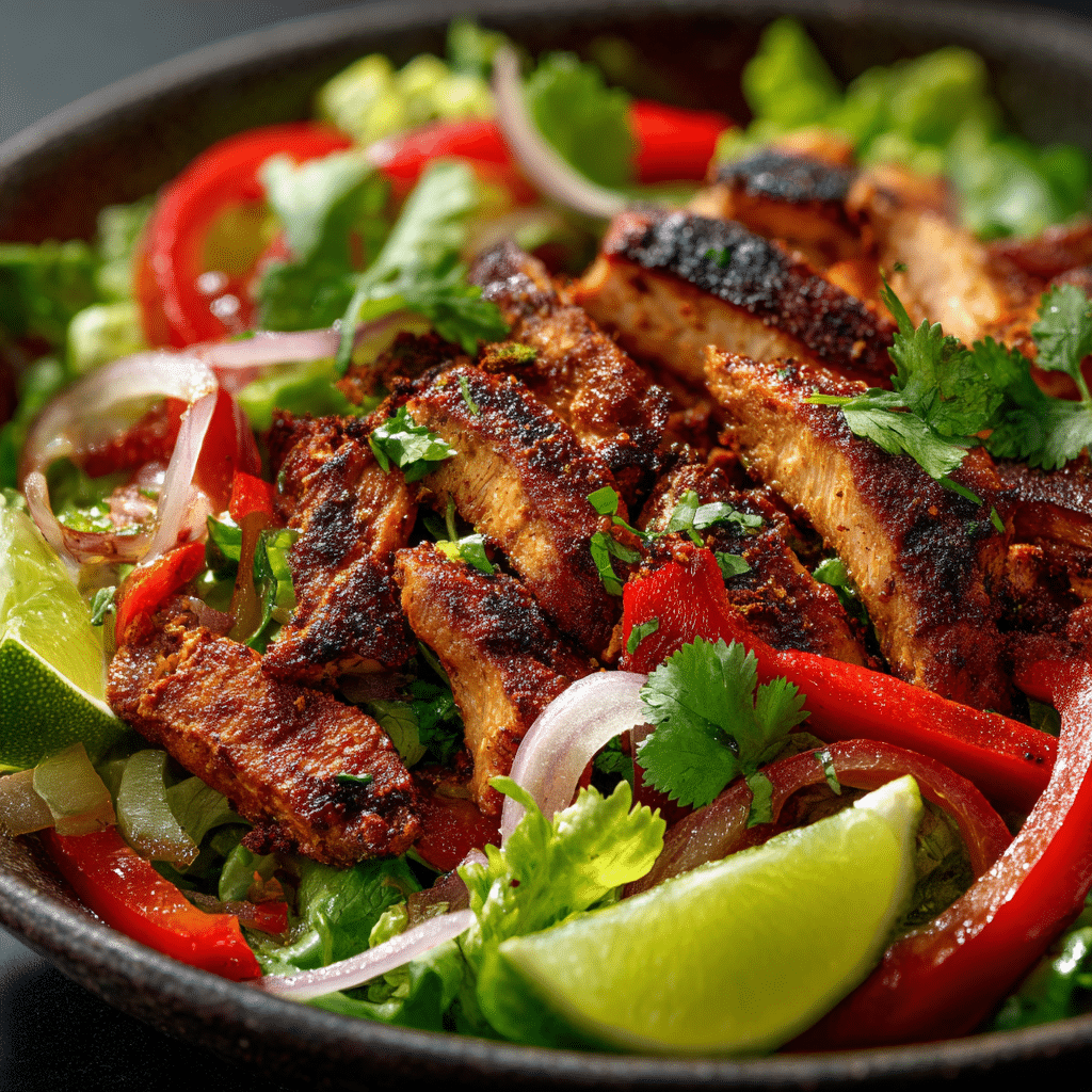 Grilled Chili Lime Chicken Fajita Salad