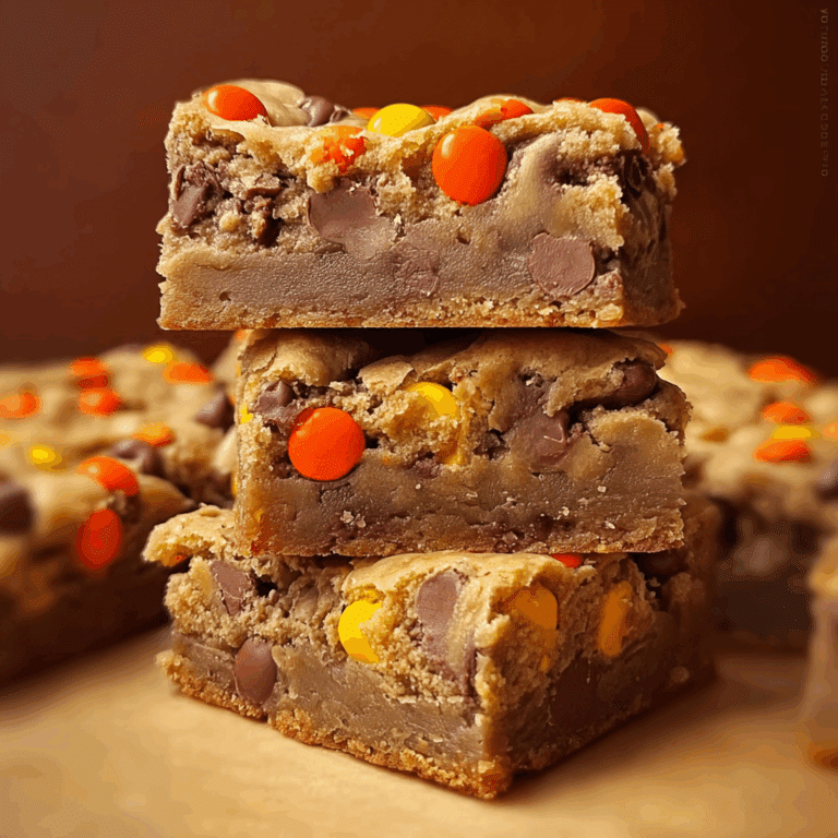 Reese’s Pieces Chocolate Chip Cookie Bars