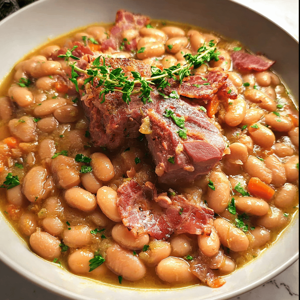 Beans Cooked with Ham Hock