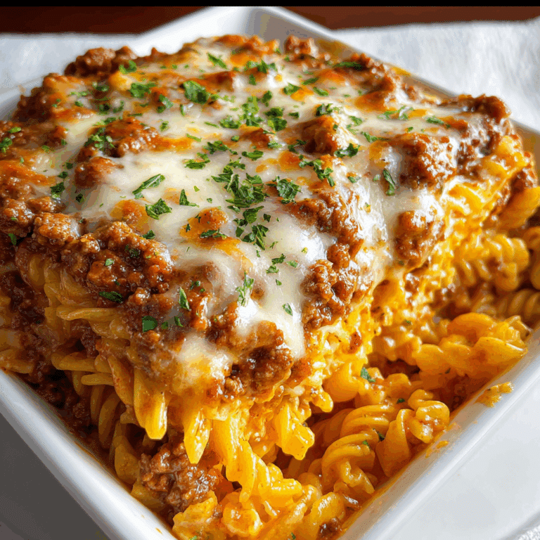 Cheesy Layered Ground Beef and Pasta Casserole