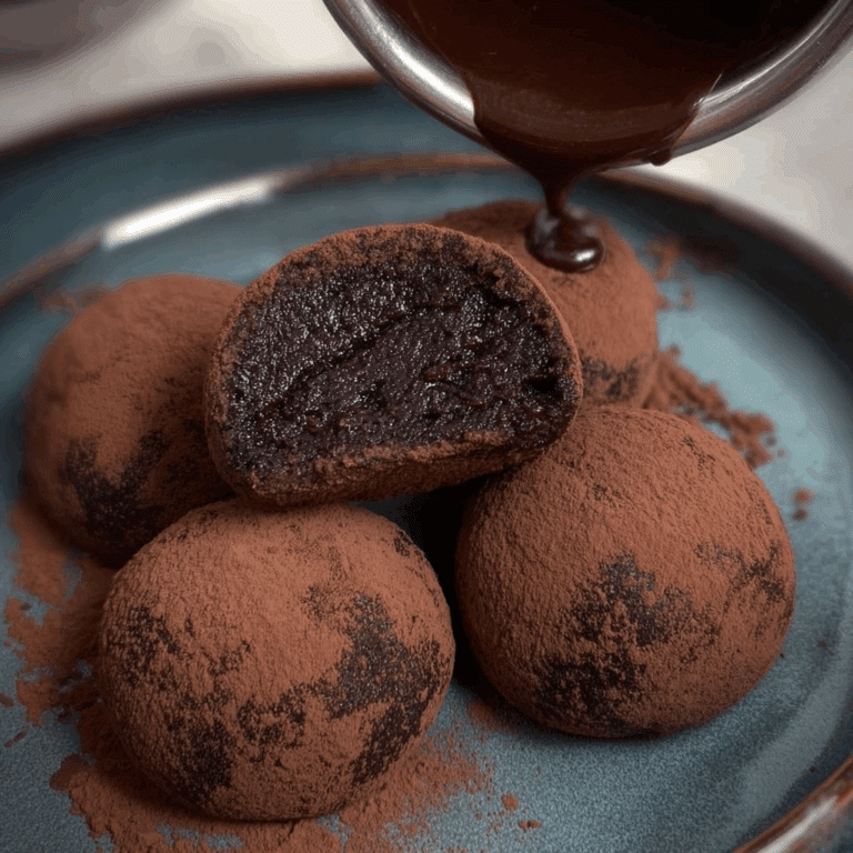 Chocolate Mochi with Ganache Center