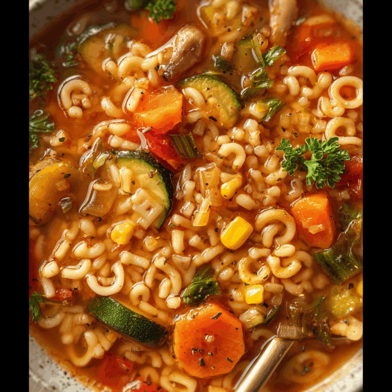 Alphabet Soup with Veggies and Noodles