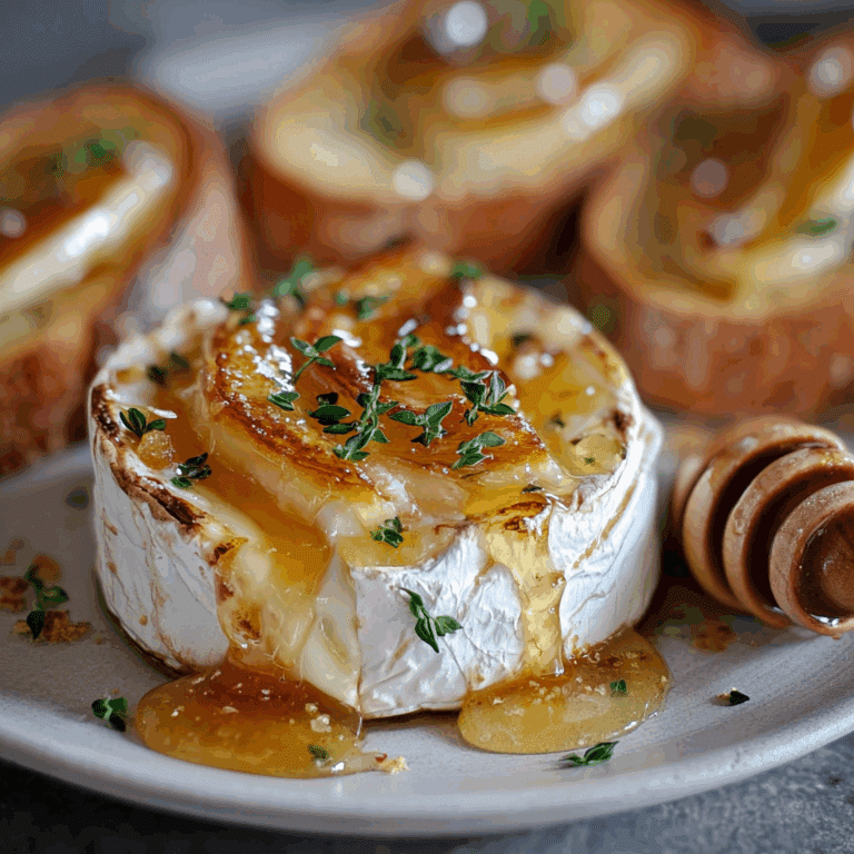 Baked Brie with Honey and Crostini