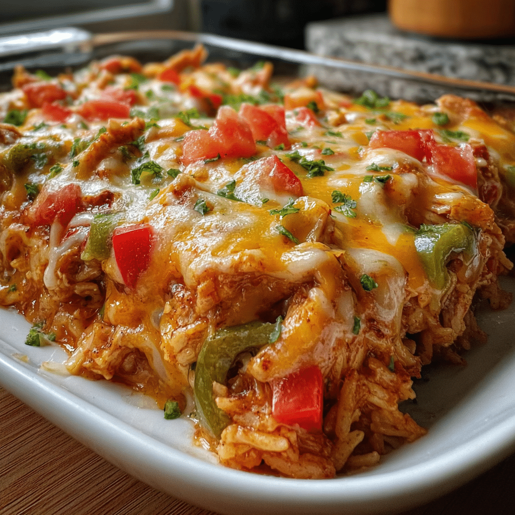 Cheesy Chicken Fajita Casserole