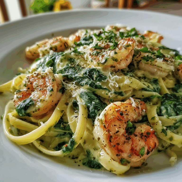 Creamy Spinach Shrimp Fettuccine