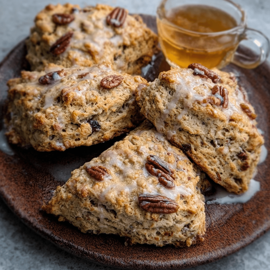 Maple Oatmeal Scones with Pecans and Currants