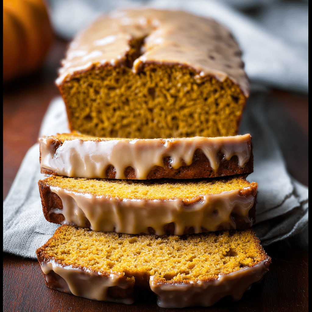Whole Wheat Pumpkin Bread with Maple Glaze