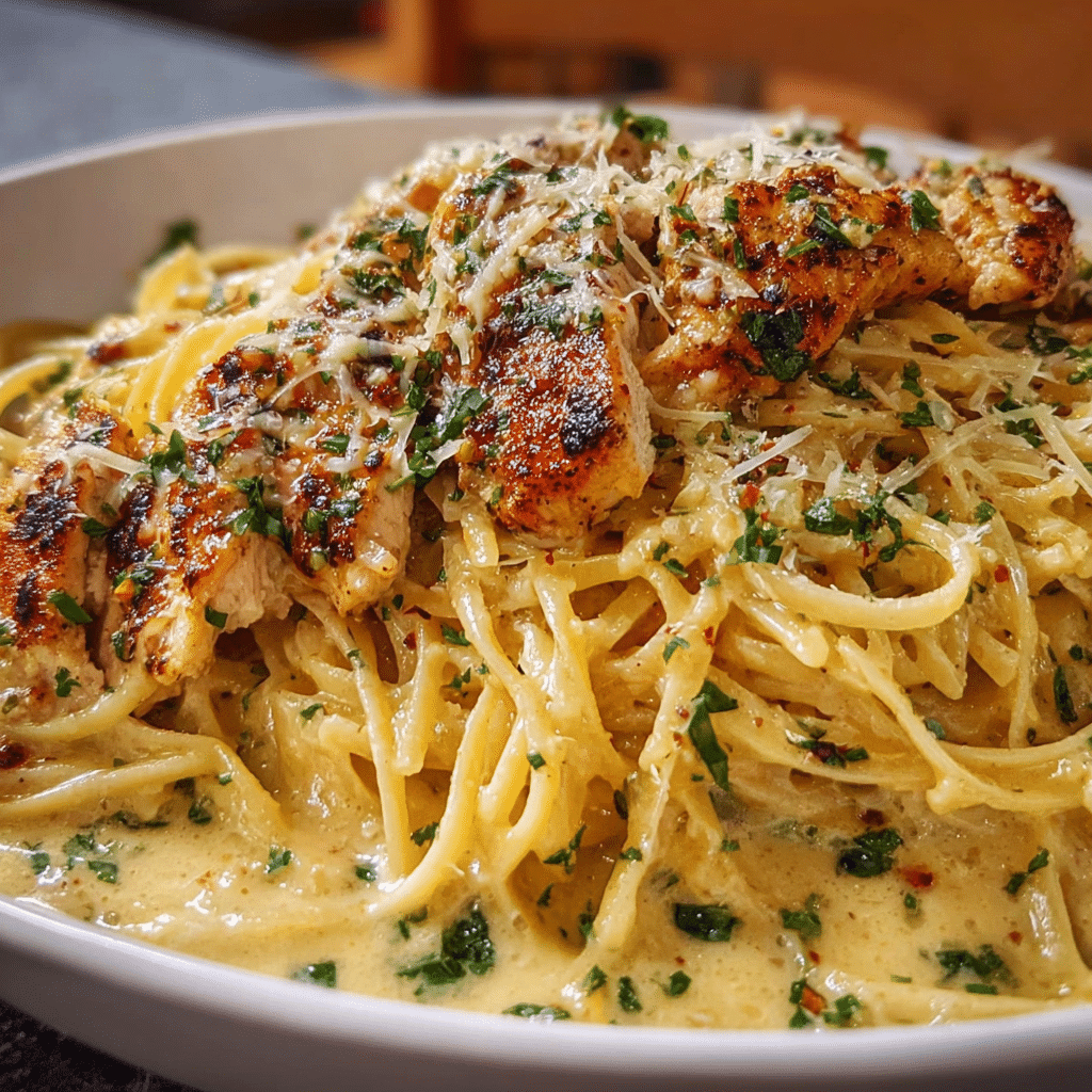 Garlic Parmesan Chicken Spaghetti
