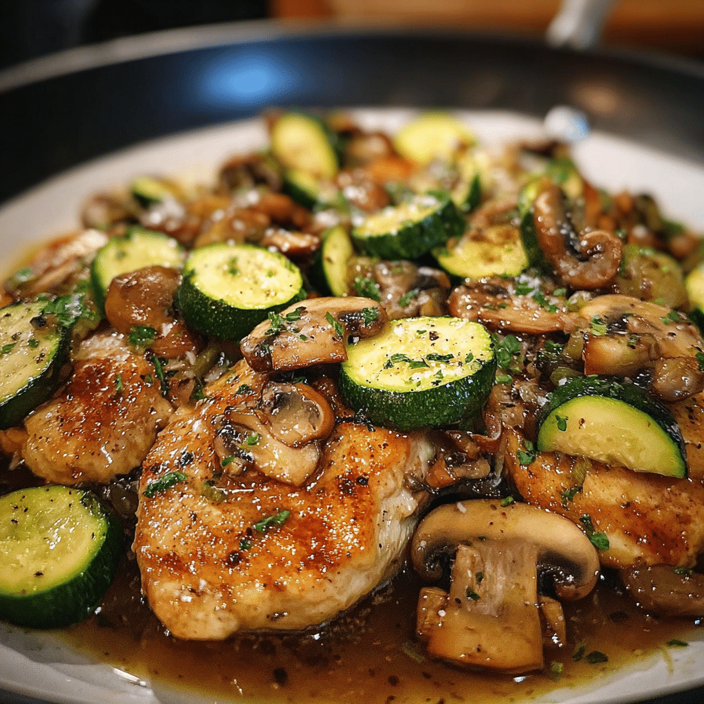 Italian Chicken, Mushrooms & Zucchini Skillet